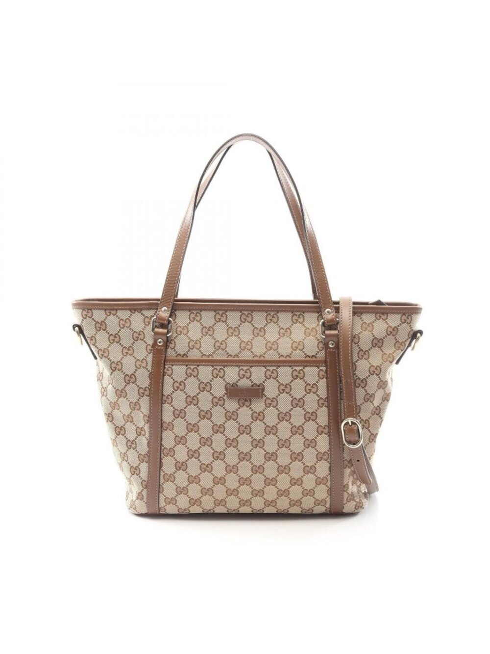 Gucci Tote GG Canvas Beige Brown 2-Way